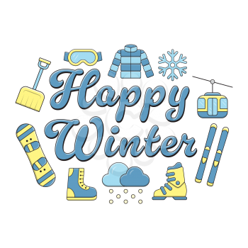 Royalty-Free Clipart Image Part of a Winter Set - Winter Sign