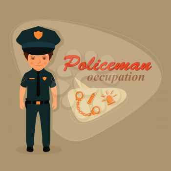 police officer, policeman uniform, security vector illustration