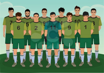 vector illustration of soccer players, football team people