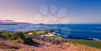 A view of Pebble Beach golf  course, Monterey, California, USA