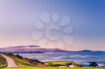 A view of Pebble Beach golf  course, Monterey, California, USA