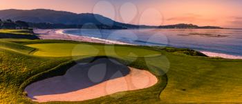 A view of Pebble Beach golf  course, Monterey, California, USA