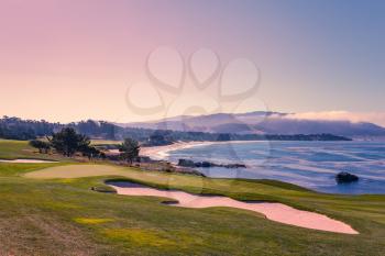 A view of Pebble Beach golf  course, Monterey, California, USA