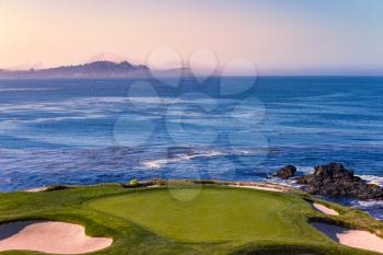 A view of Pebble Beach golf  course, Monterey, California, USA