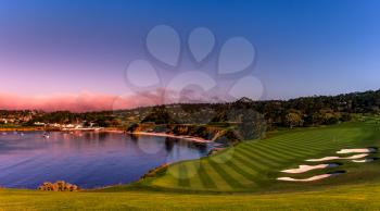 A view of Pebble Beach golf  course, Monterey, California, USA