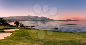 A view of Pebble Beach golf  course, Monterey, California, USA