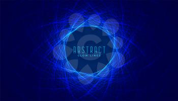 abstract digital glowing blue lines circular background
