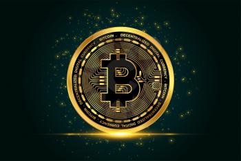 cryptocurrency bitcoin golden coin background