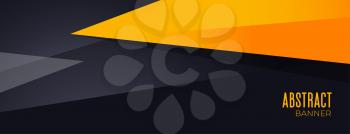 abstract black and yellow geometric banner design