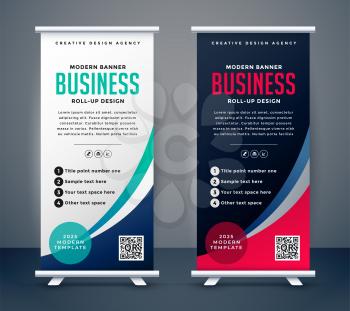 abstract roll up display standee banner in dark and light shade
