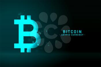 bitcoin technology background in glowing blue color