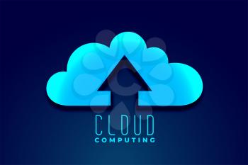 cloud technology computing background with upward upload arrow