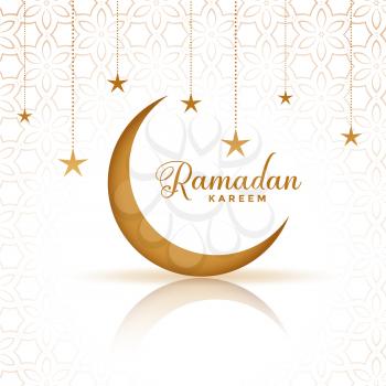 creative ramadan kareem moon and stars greeting design
