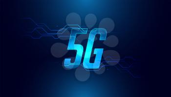 digital 5G fifth generation fast speed mobile technology background
