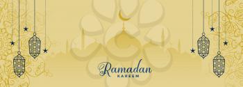 flat ramadan kareem islamic banner design