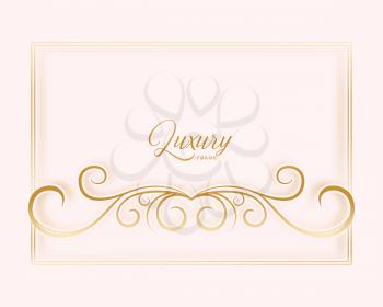 floral frame golden background with text space