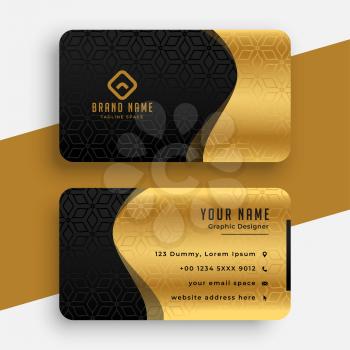 golden black premium wavy business card template