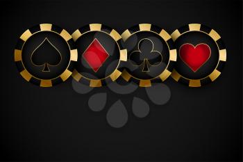 golden premium casino symbol chips