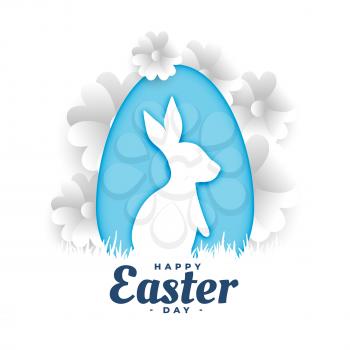 happy easter wishes greeting in paper style design