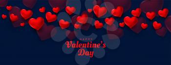 happy valentines day florating hearts banner design