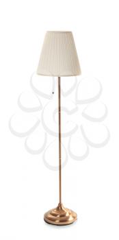 Stylish floor lamp on white background�