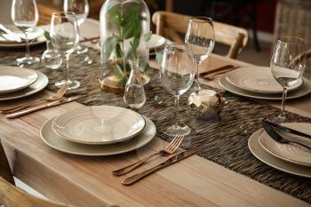 Beautifully served festive table�