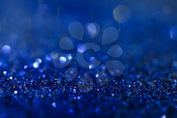 Bright blue glitters, closeup�