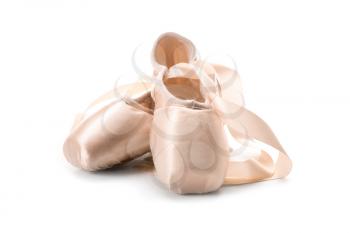 Ballet shoes on white background�