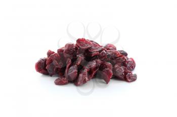 Tasty dried cranberry on white background�