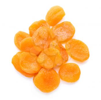 Tasty dried apricots on white background�