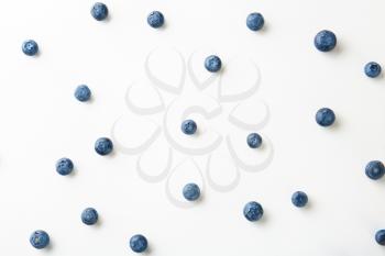 Ripe blueberry on white background�
