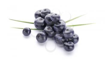 Fresh acai berries on white background�