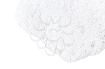 Soap foam on white background, closeup�