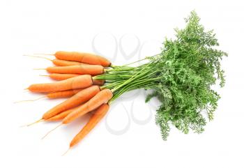 Fresh carrots on white background�
