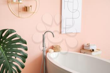 Modern bathtub of stylish interior�