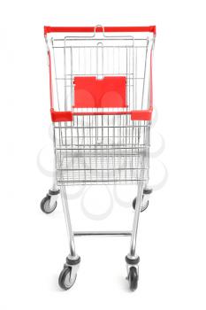 Empty shopping cart on white background�