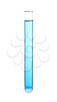 Test tube with sample on white background�