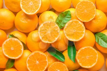 Ripe tasty tangerines as background�