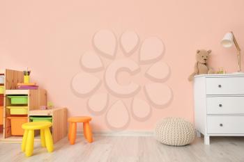 Interior of modern playroom in kindergarten�