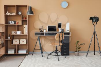 Comfortable workplace with modern computer in office�