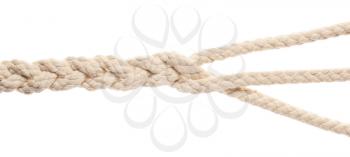 Braided rope on white background�