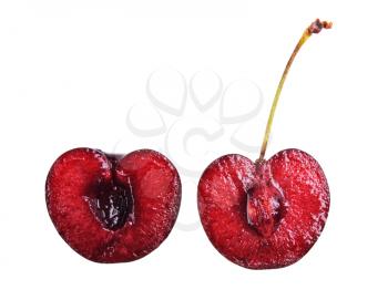Royalty Free Photo of a Cherry Cut in Half