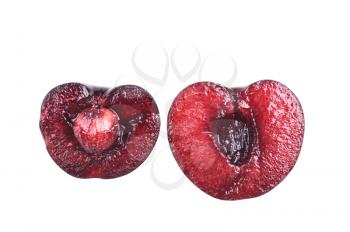 Royalty Free Photo of a Cherry Cut in Half