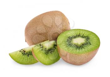 Fresh kiwi fruits isolated on white background 
