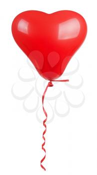 heart shaped red  balloon isolated on white background 
