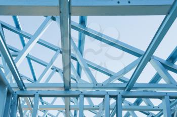 New residential construction home metal framing resistant to termites against  blue sky