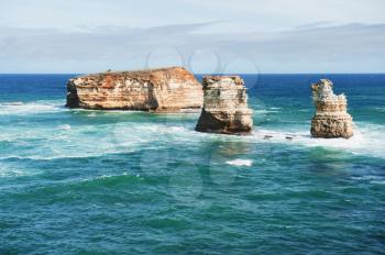 famous Rocks in the Bay of Islands Coastal Park,Great Ocean Road, Australia