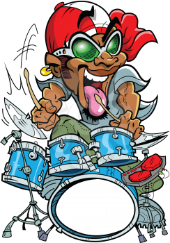 Royalty Free Clipart Image of a Drummer