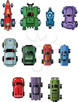 Royalty Free Clipart Image of Vehicles