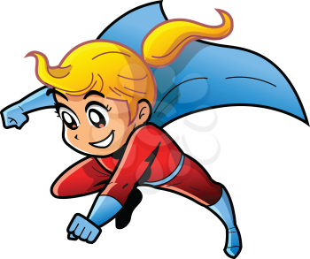 Girl Female Superhero cartoon vector anime manga clipart